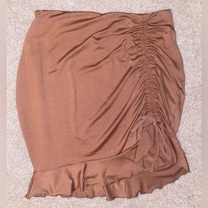 Brown Flounced-hem Mini Skirt | H&M | Size: S